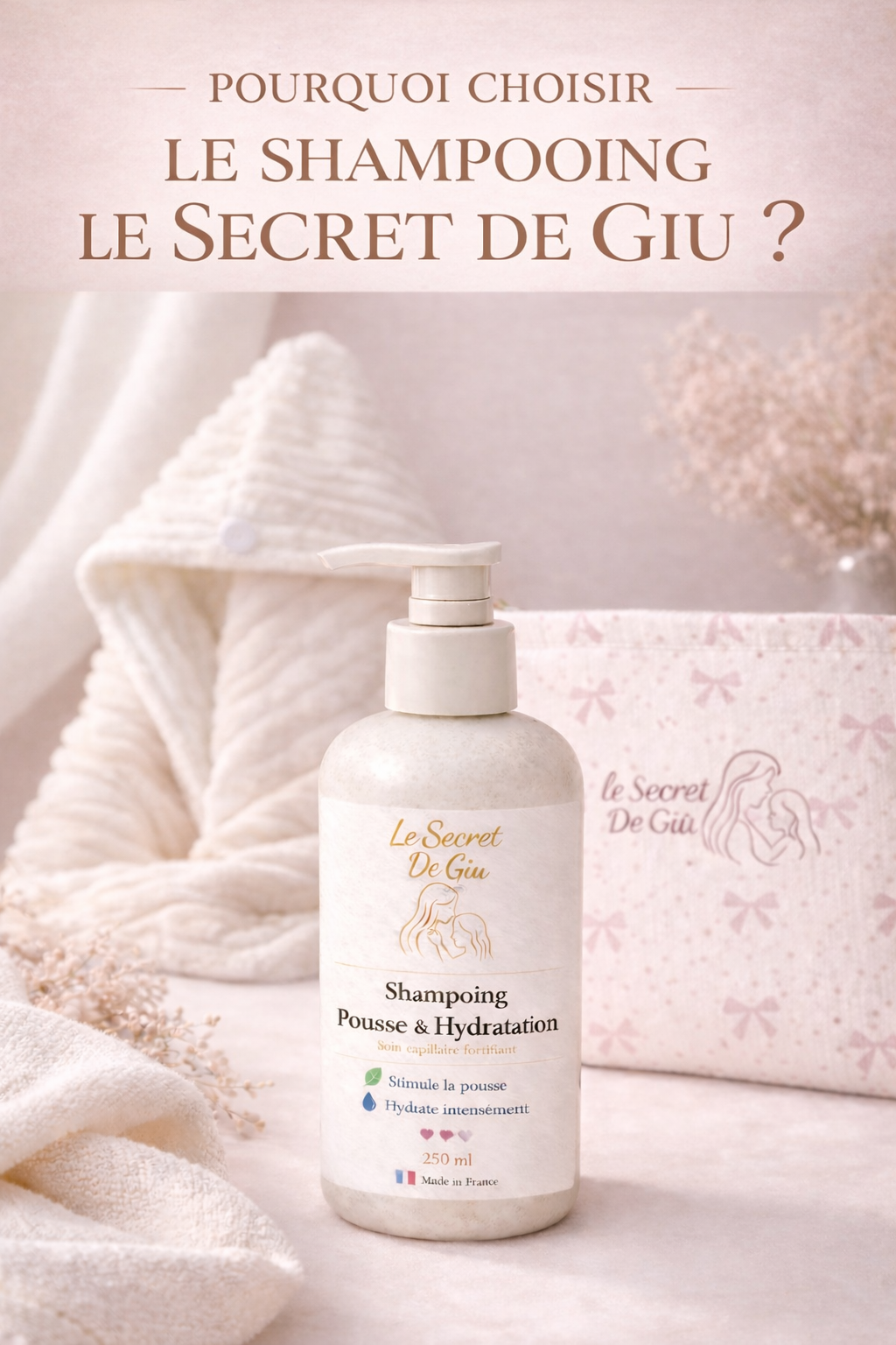 Shampooing Pousse & Hydratation 250ml – Le Secret de Giu 🌸